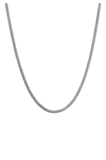 KUZZOI Kette Männer Zopf Schlangenkette 4mm Oxidiert 925 Silber Silber