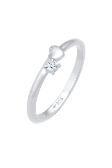 ELLI DIAMONDS Ring Diamant (0.03 ct.) Herz Liebe 925 Silber Silber