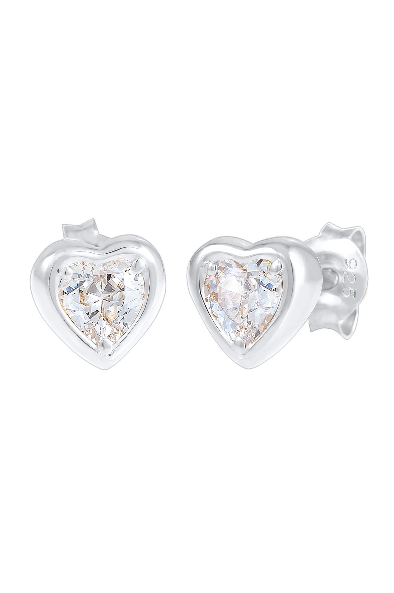 ELLI Ohrringe Herz Liebe Symbol Zirkonia 925 Silber Silber, Bild 1