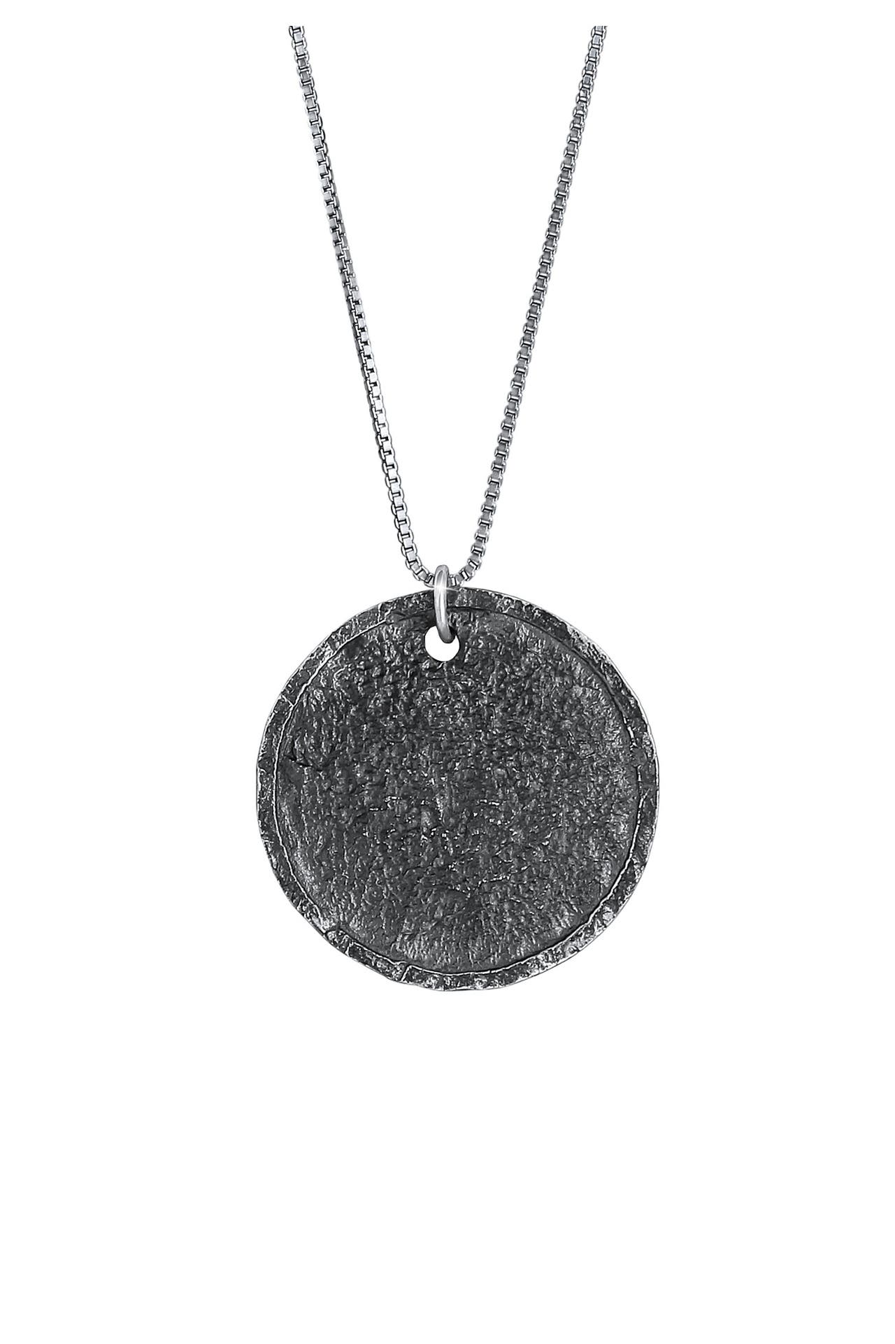 KUZZOI Kette Herren Anhänger Coin Antique 925 Silber Schwarz, Bild 1