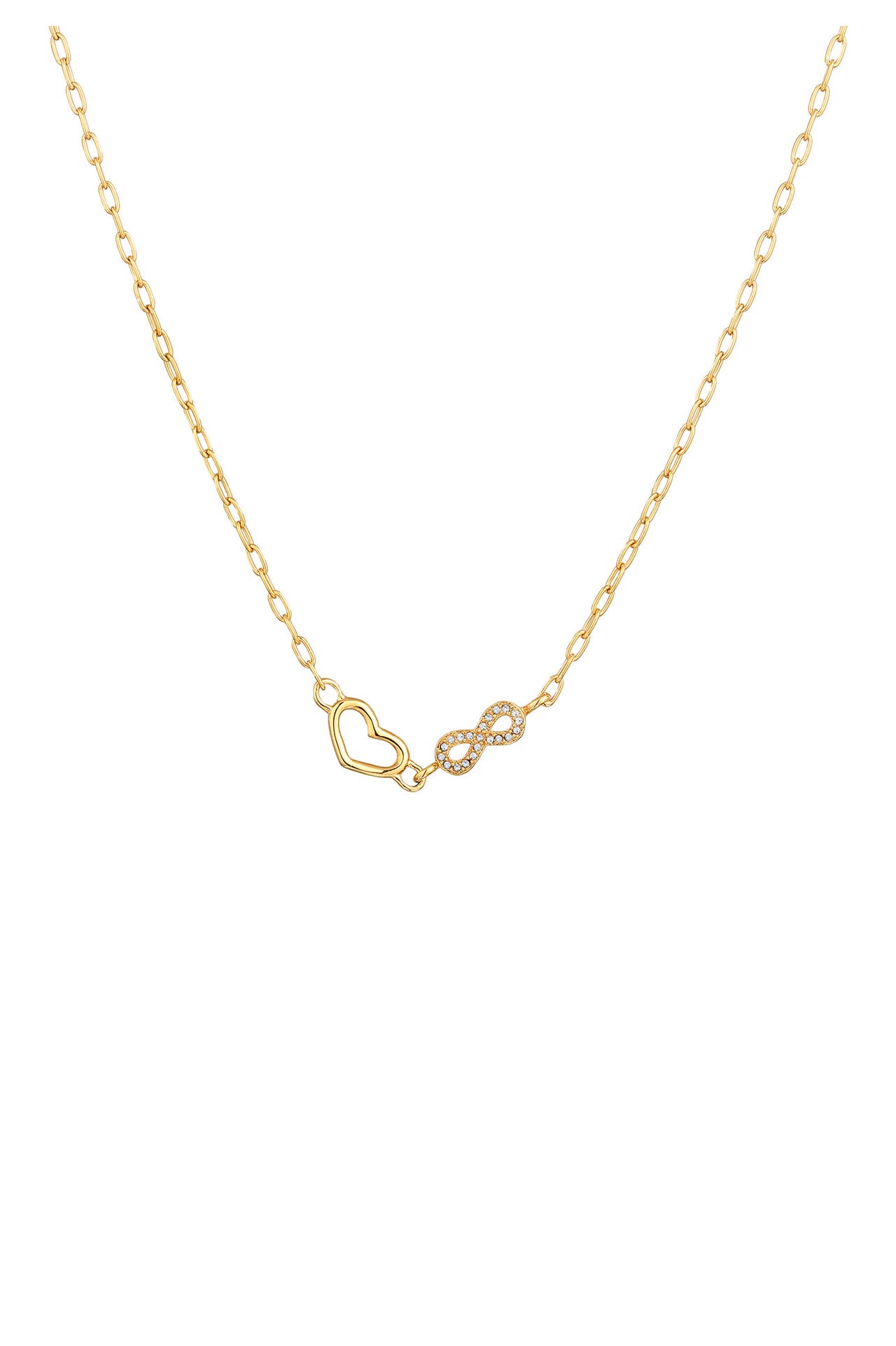 ELLI Kette Herz Infinity Weiß 925 Sterling Silber, mit Kristallen von Swarovski® Gold, Bild 1