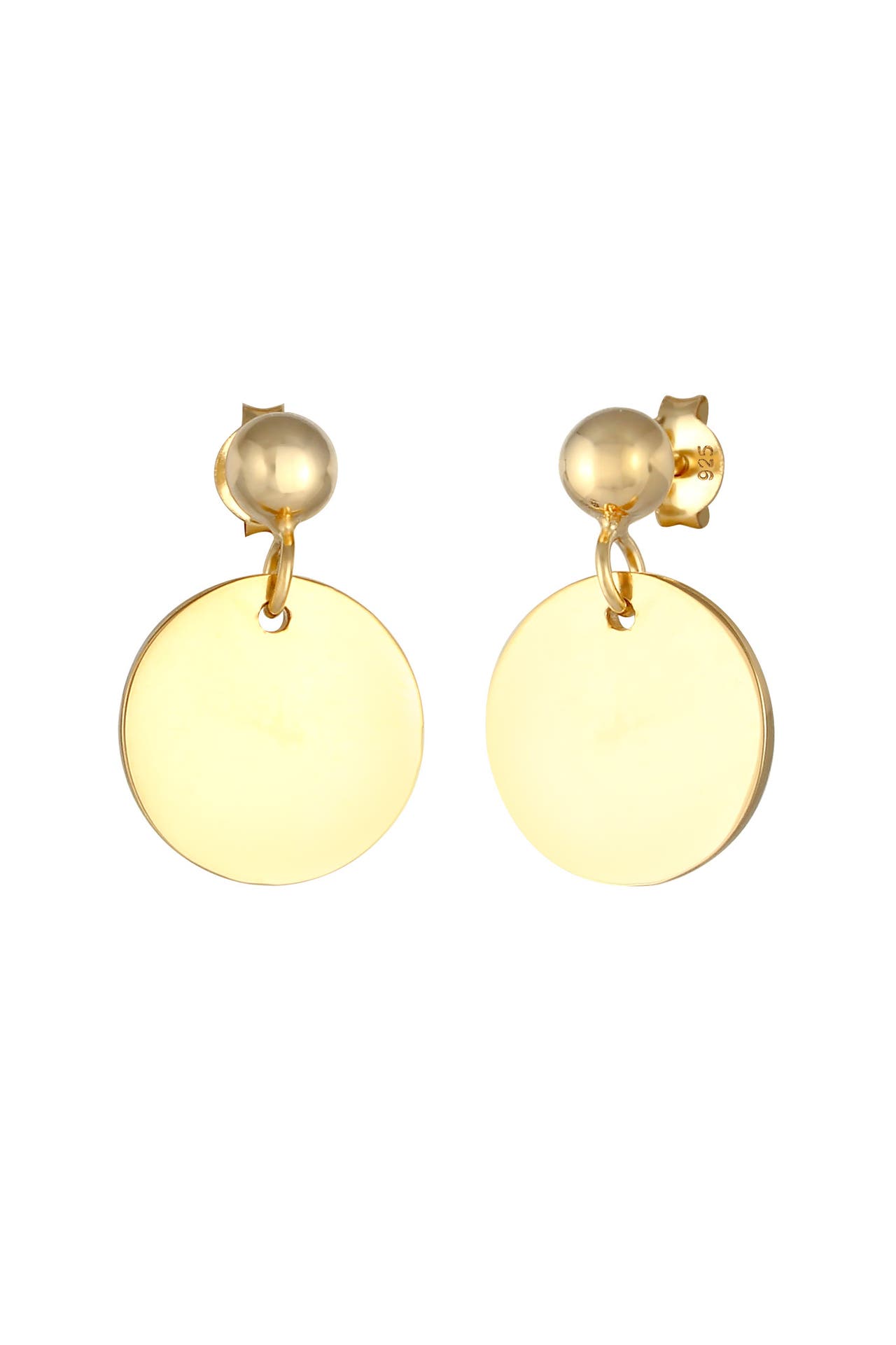 ELLI Ohrringe Ohrhänger Stecker Plättchen Glanzvoll 925 Silber Gold, Bild 1