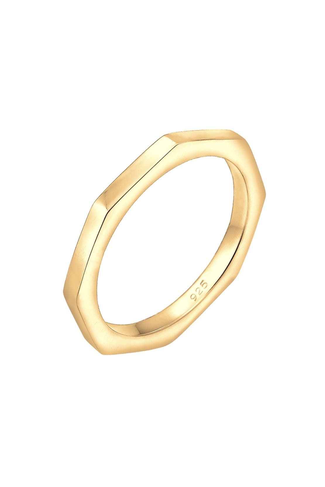 ELLI Ring Hexagon Geo Minimal 925 Sterling Silber Gold, Bild 1