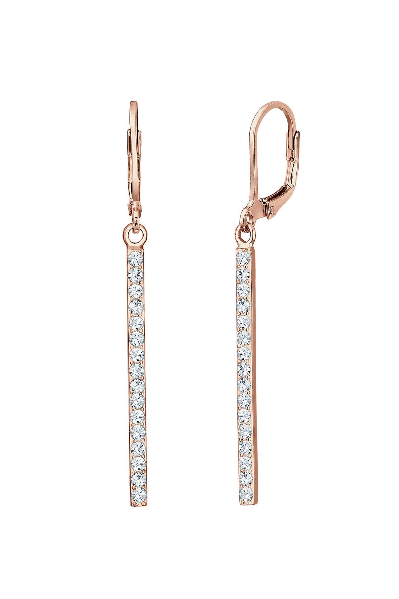 ELLI Ohrringe Stab lang mit 925 Silber, mit Kristallen von Swarovski® Rosegold, Bild 1