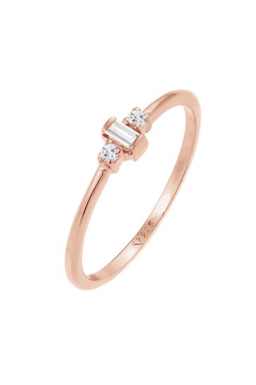ELLI PREMIUM Ring Topas Edelstein Rechteck Verlobung 925 Silber Rosegold