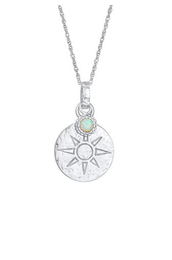 ELLI Kette Plättchen Sonne Antik Opal 925 Silber Silber