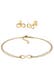Schmuckset Infinity Symbol Armband Ohrstecker Set 925 Silber Gold