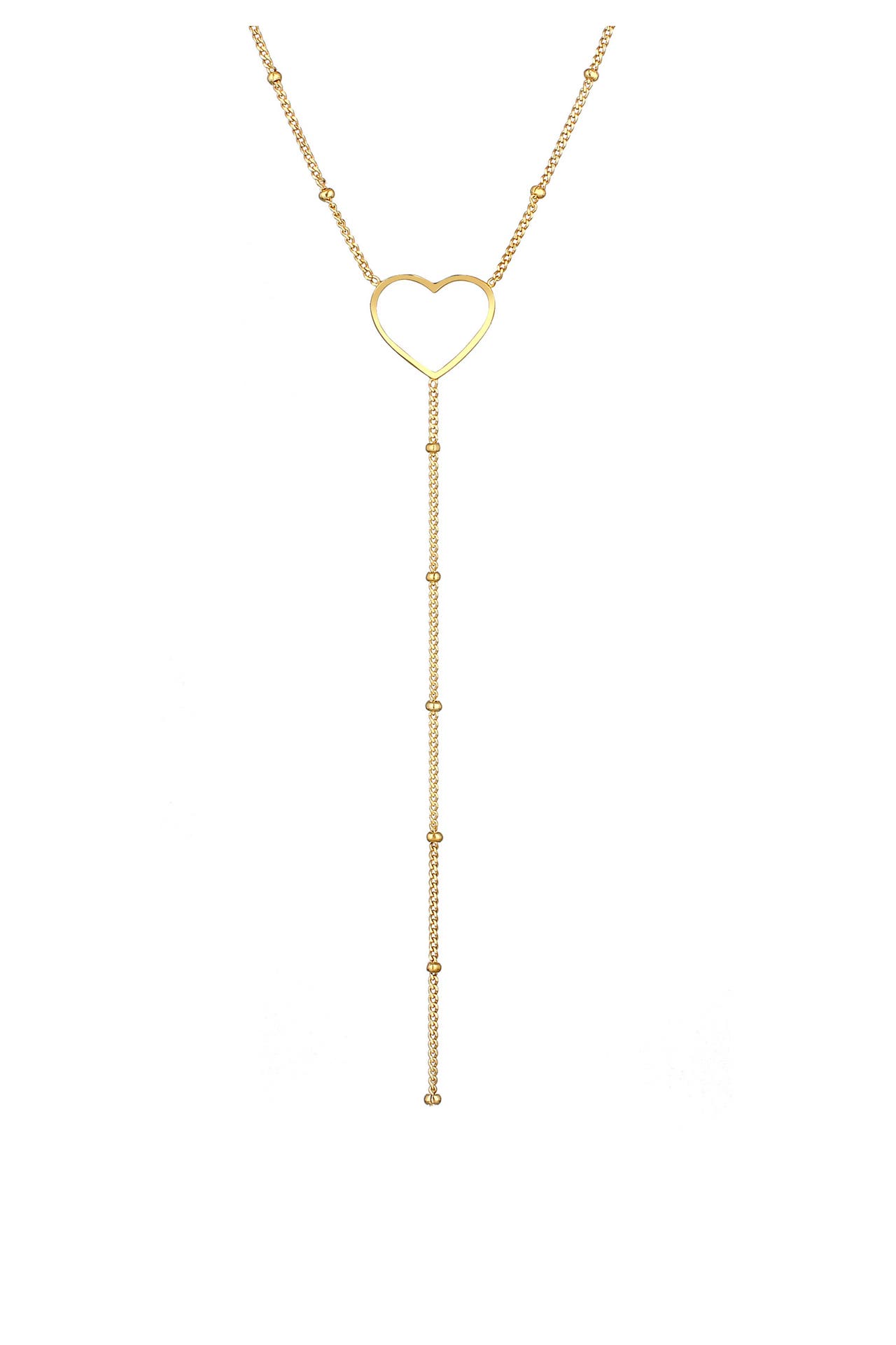 ELLI Kette Y-Kette Kugelkette Herz Kombinierbar 925 Silber Gold, Bild 1