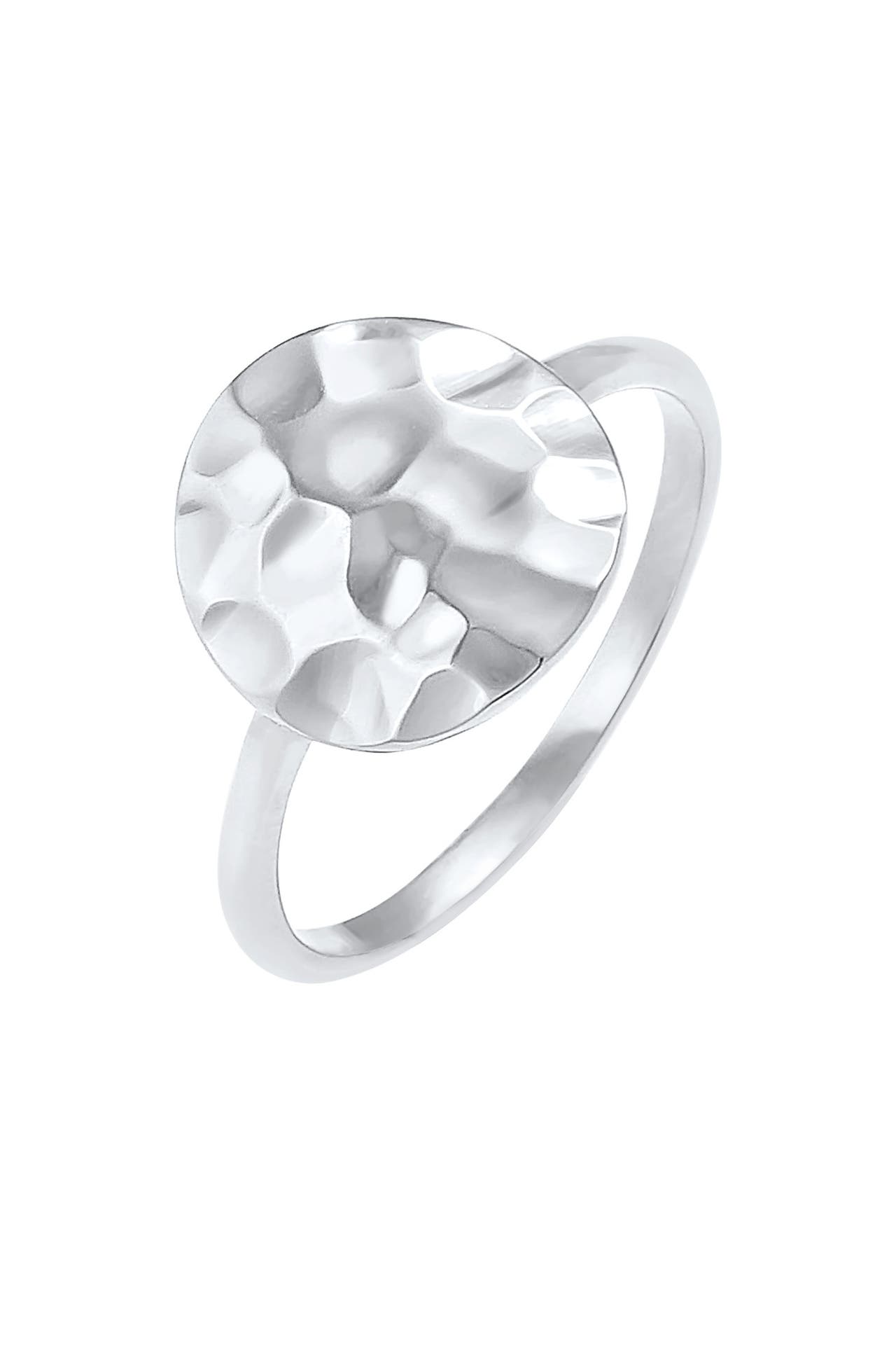 ELLI Ring Dot Plättchen Gehämmert 925 Silber Silber, Bild 1