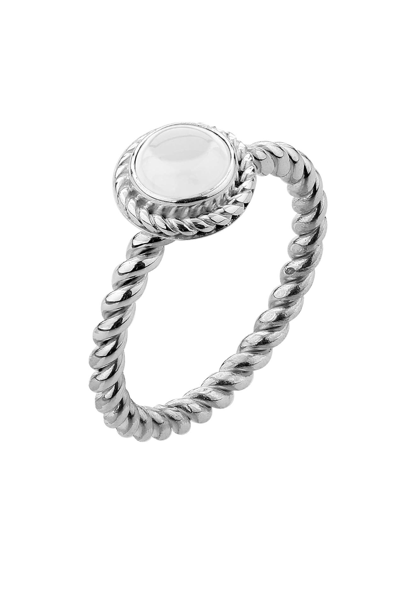 NENALINA Ring Bergkristall Geburtsstein April Trend 925 Silber Weiß, Bild 1