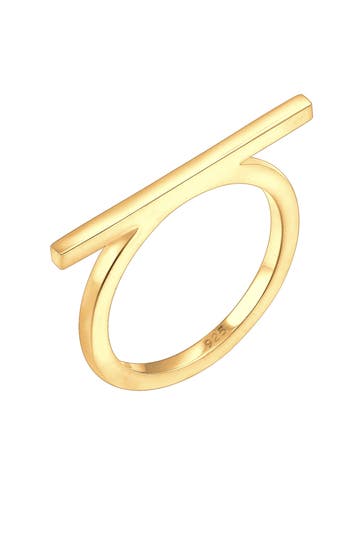 ELLI Ring Geo Minimal Trend Steg 925 Silber Gold