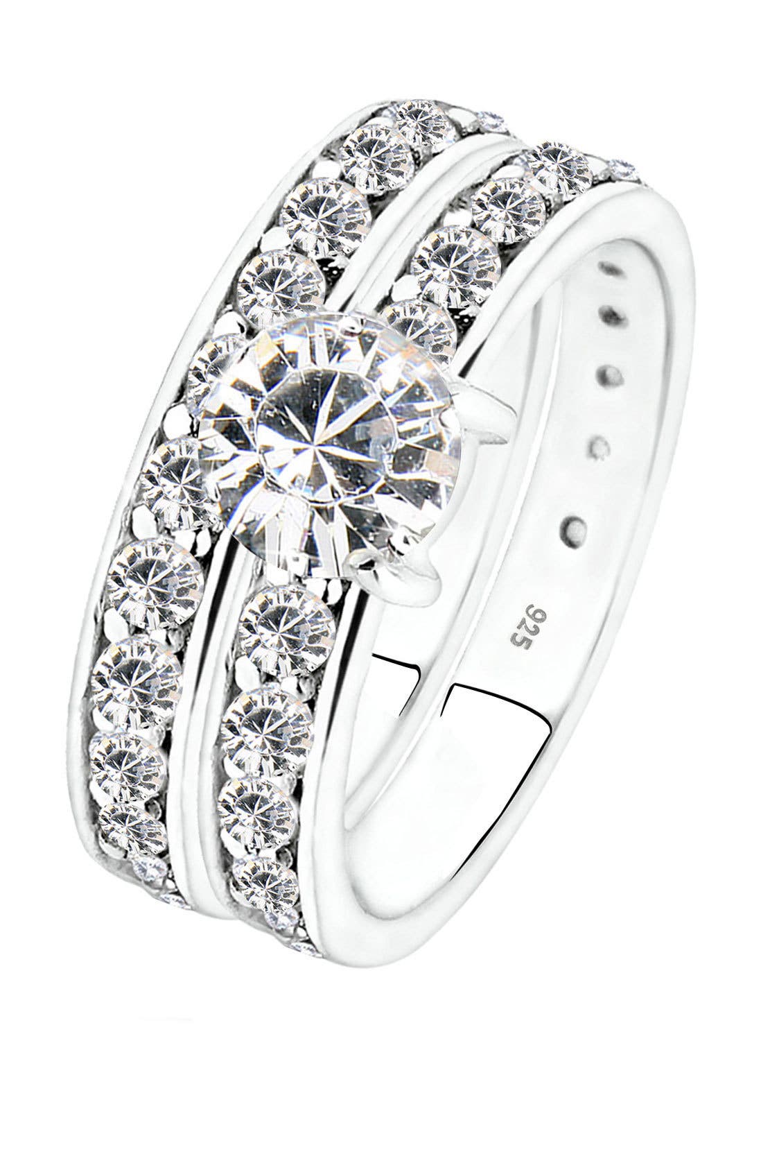 ELLI Ring Set Stapelring Kristalle 925 Silber Weiß, Bild 1