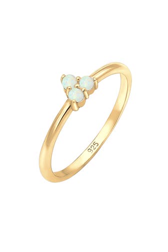 ELLI Ring Opal Kreis Trio Trend 925er Silber Gold