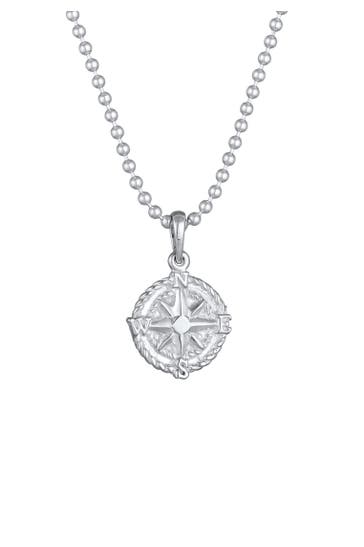 KUZZOI Kette Windrose Kompass Kugelkette 925 Silber Silber