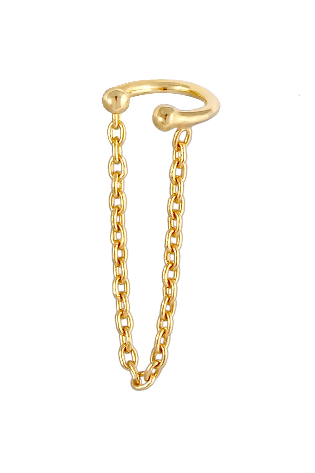 ELLI Ohrringe Earcuff Klemme Kettchen 925 Silber Gold, Bild 1