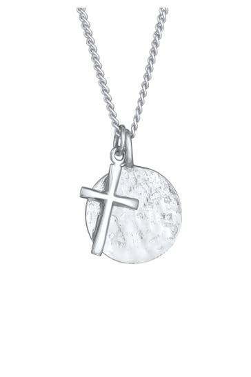 KUZZOI Kette Herren Coin Antik Kreuz Trend Modern 925 Silber Silber