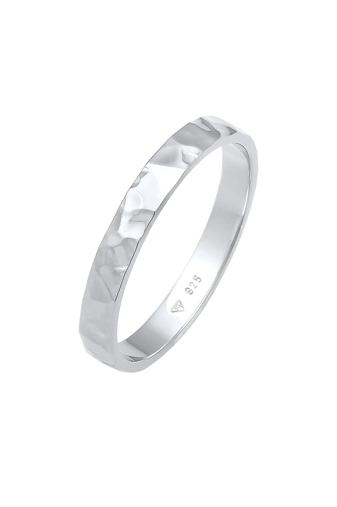 ELLI Ring Basic Bandring Fein Gehämmert 925 Silber Silber, Bild 1