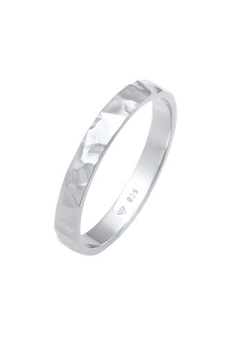 ELLI Ring Basic Bandring Fein Gehämmert 925 Silber Silber