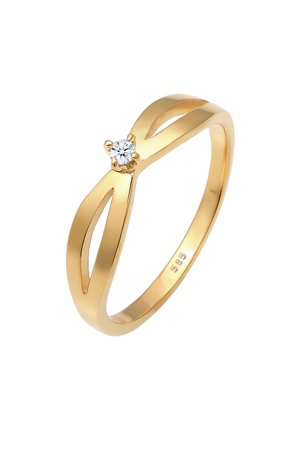 ELLI DIAMONDS Ring Diamant Weiß Brillantschliff (0.03 ct) 585 Gelbgold Gold, Bild 1
