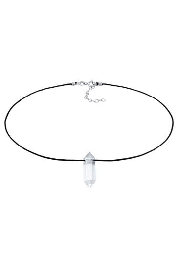 ELLI PREMIUM Kette Choker Nylon Kristallspitze 925 Silber Schwarz