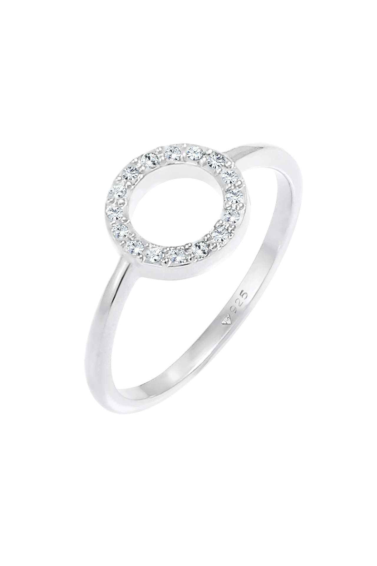 ELLI Ring Kreis Geo 925 Silber, mit Kristallen von Swarovski® Silber, Bild 1