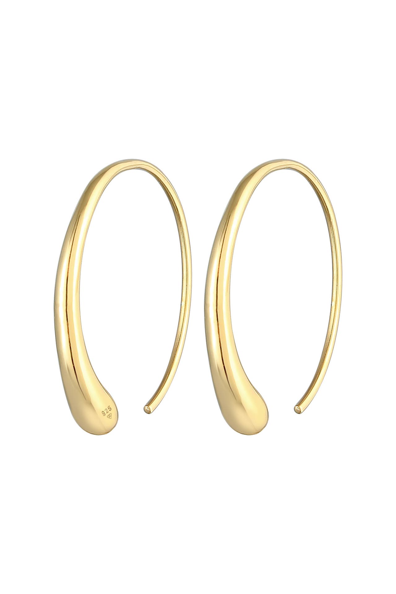 ELLI Ohrringe Creole Tropfen Oval Offen Basic 925 Silber Gold, Bild 1