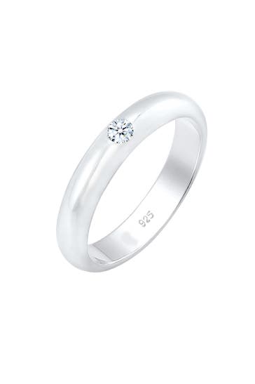 ELLI DIAMONDS Ring Solitär Verlobung Diamant (0.06 ct) 925 Sterling Silber Silber