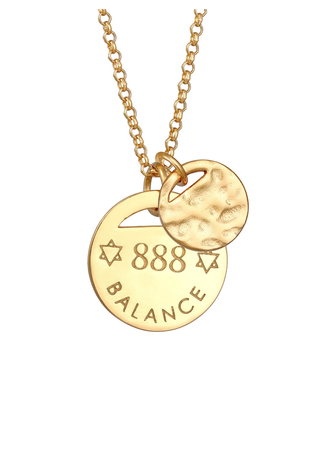 ELLI Kette Plättchen Organic - 888 Balance 925 Silber Gold, Bild 1