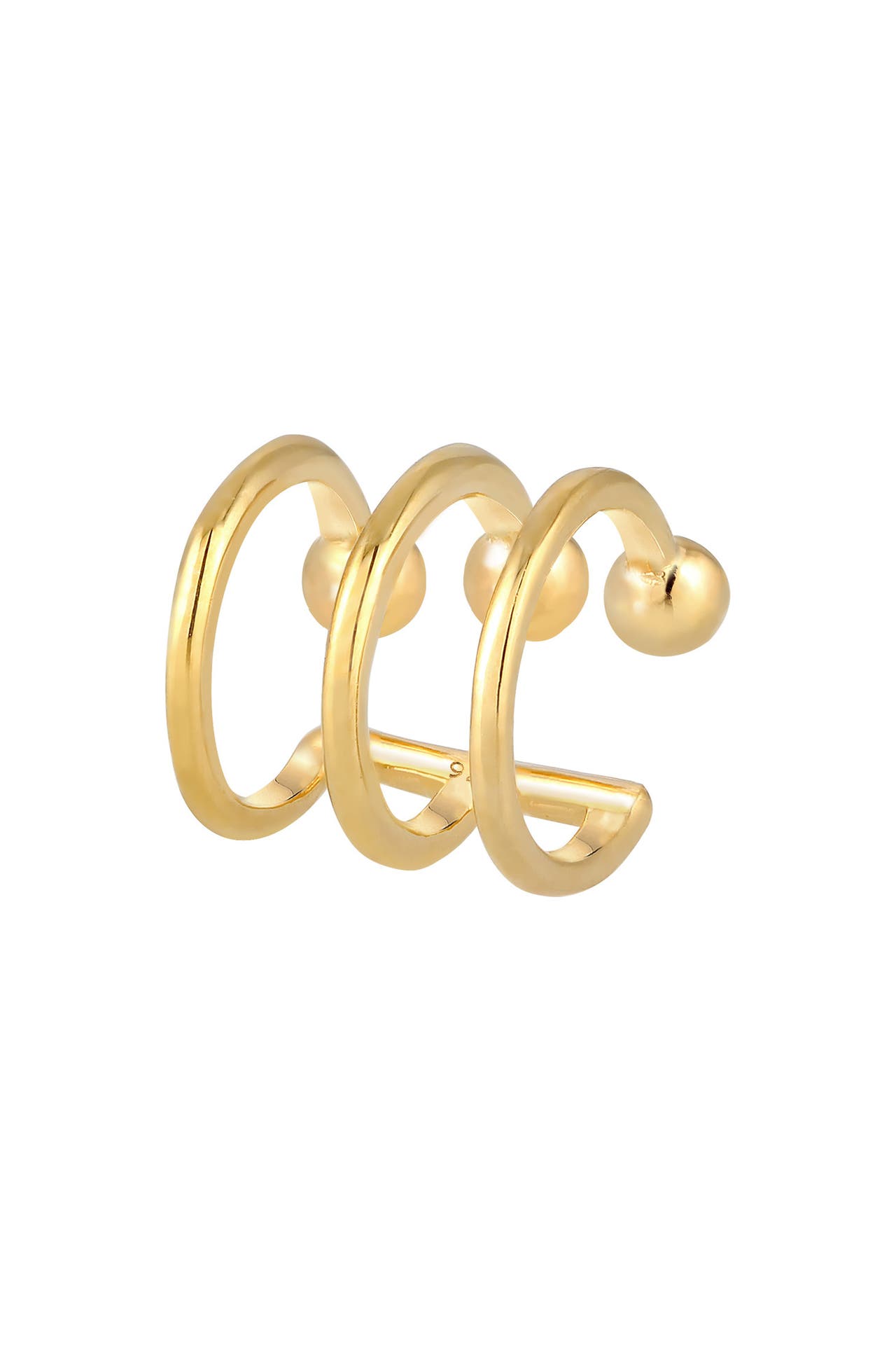 ELLI Ohrringe Ear Cuffs 3er Ohrklemme Kugel Trend 925er Silber Gold, Bild 1