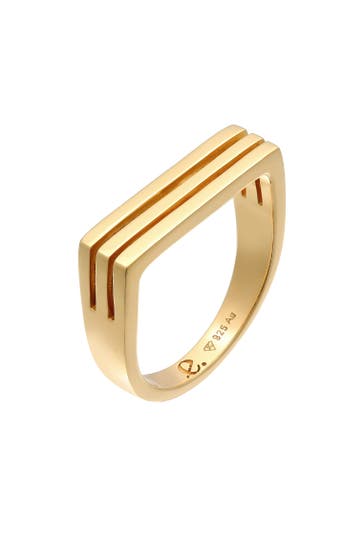 ELLI PREMIUM Ring Siegelring 925 Silber Gold unisex