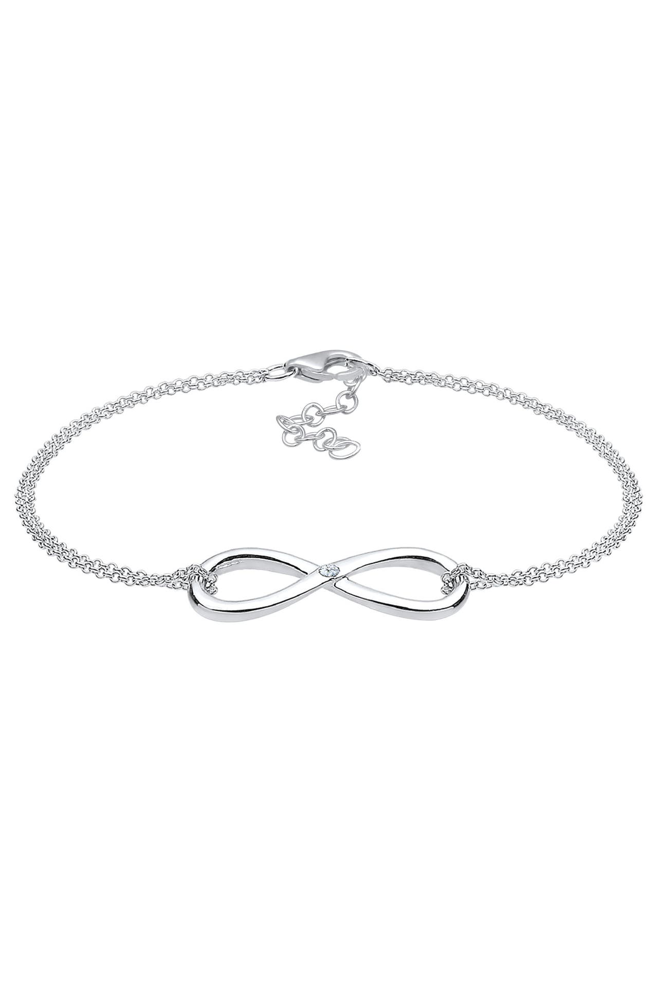 ELLI DIAMONDS Armband Diamanten Infinity Diamant Weiß Brillantschliff (0.03 ct) 925 Sterling Silber Silber, Bild 1