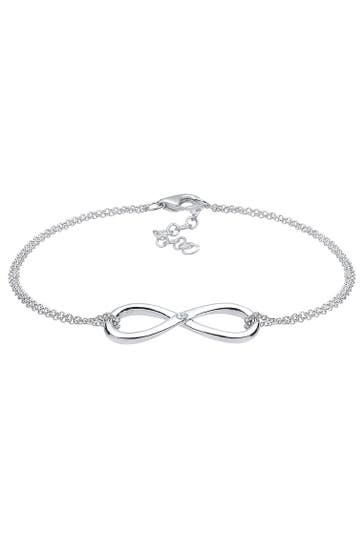 ELLI DIAMONDS Armband Diamanten Infinity Diamant Weiß Brillantschliff (0.03 ct) 925 Sterling Silber Silber