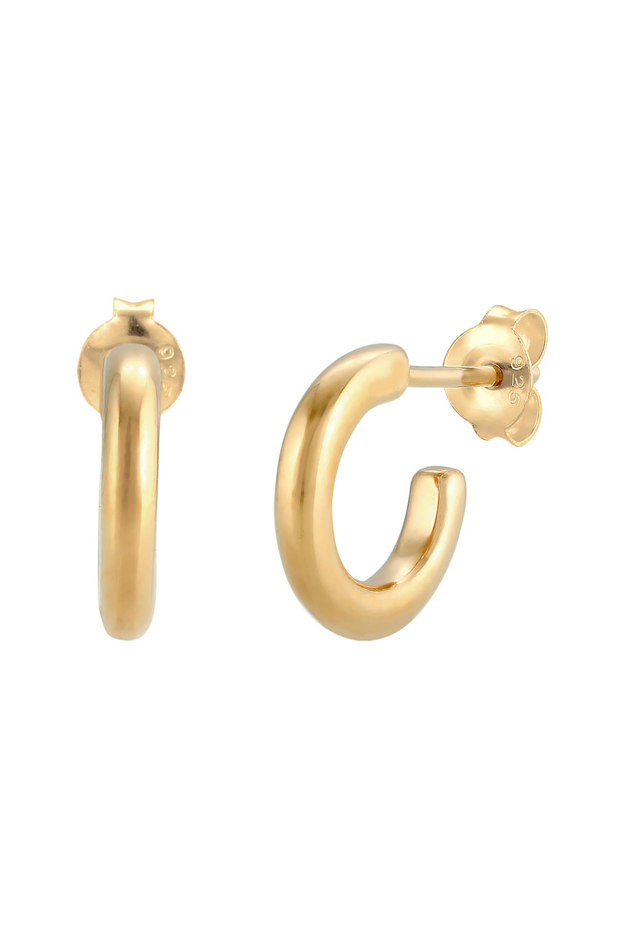 ELLI Ohrringe Creolen Basic Trend Rund 925 Silber Gold, Bild 1