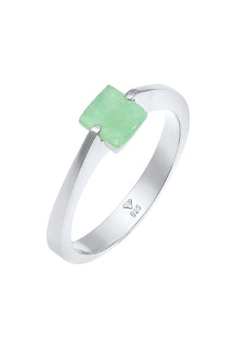 ELLI PREMIUM Ring Jade Grün 925 Silber