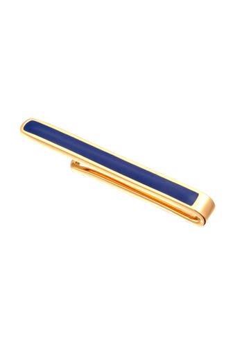 KUZZOI Krawatten & Fliegen Krawattennadel Emaille schwarz 925 Sterling Silber Gold