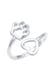 Ring Herz Pfote Tierliebe Offen Verstellbar 925 Silber