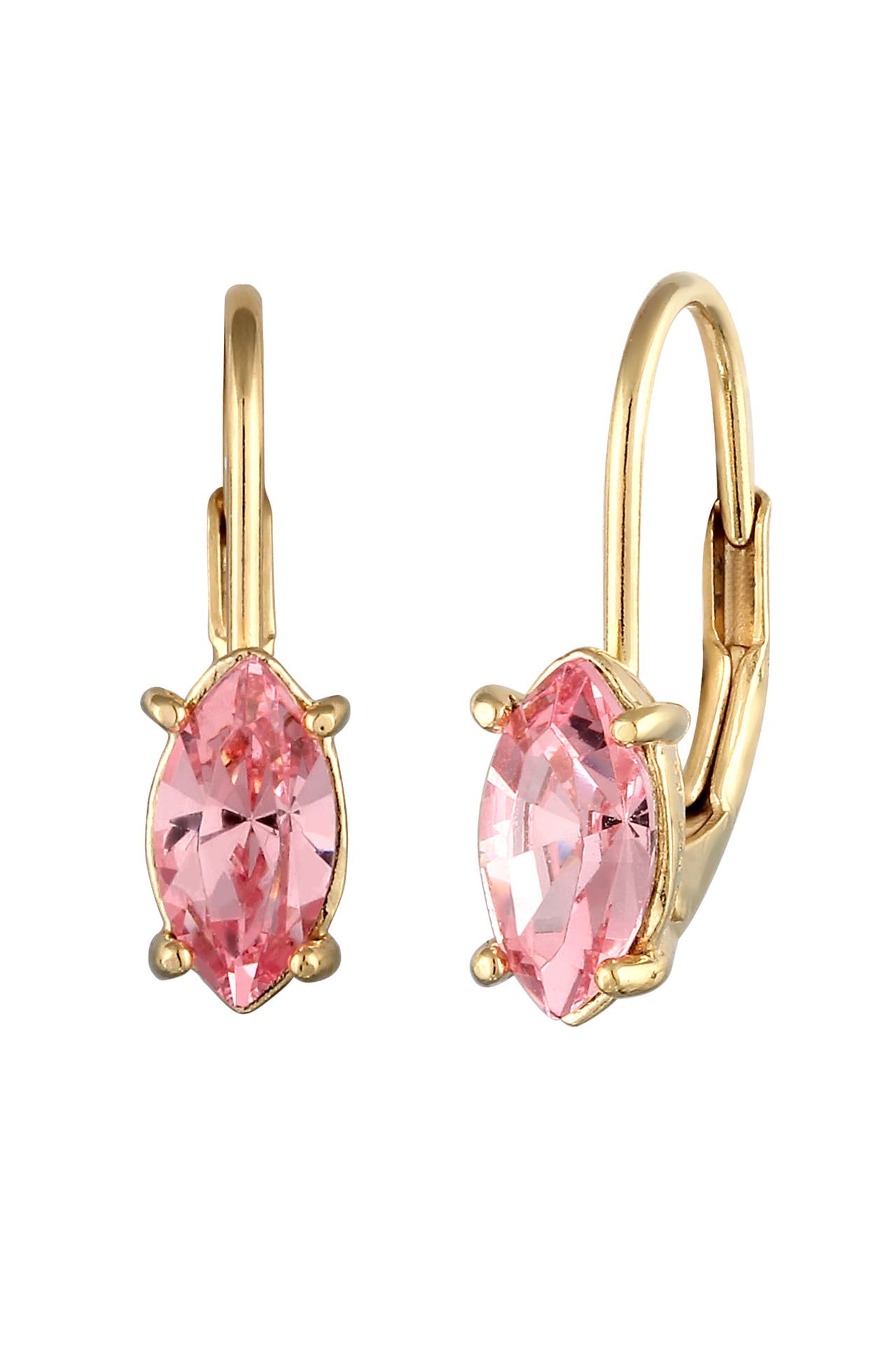 ELLI Ohrringe Ohrhänger Marquise Rose 925 Sterling Silber, mit Kristallen von Swarovski® Gold, Bild 1