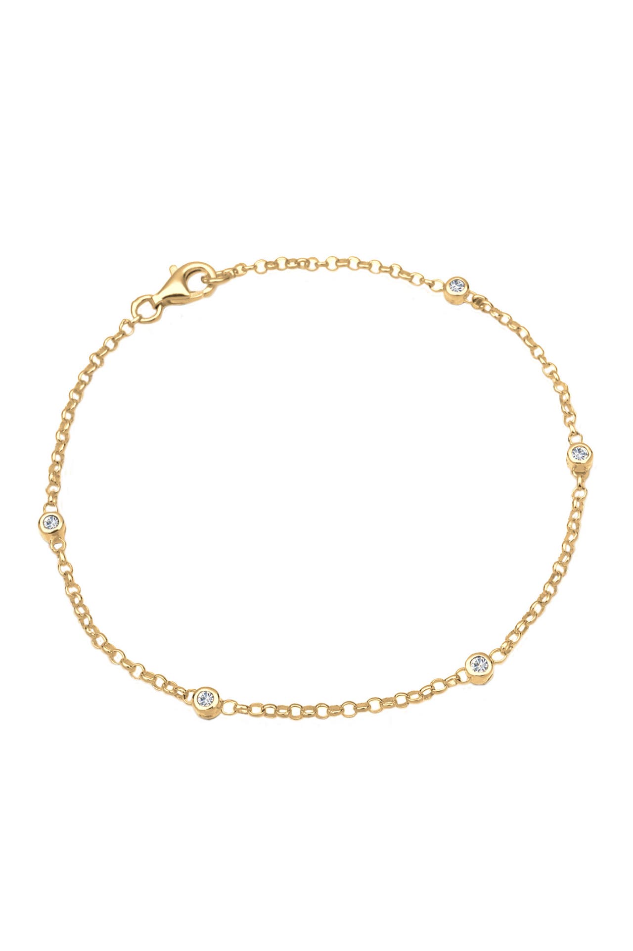 ELLI Armband Klassisch Basic 925 Silber, mit Kristallen von Swarovski® Gold, Bild 1