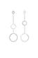 Ohrringe Ohrhänger lang Kreis Glas Kristalle Weiß 925 Sterling Silver Silber