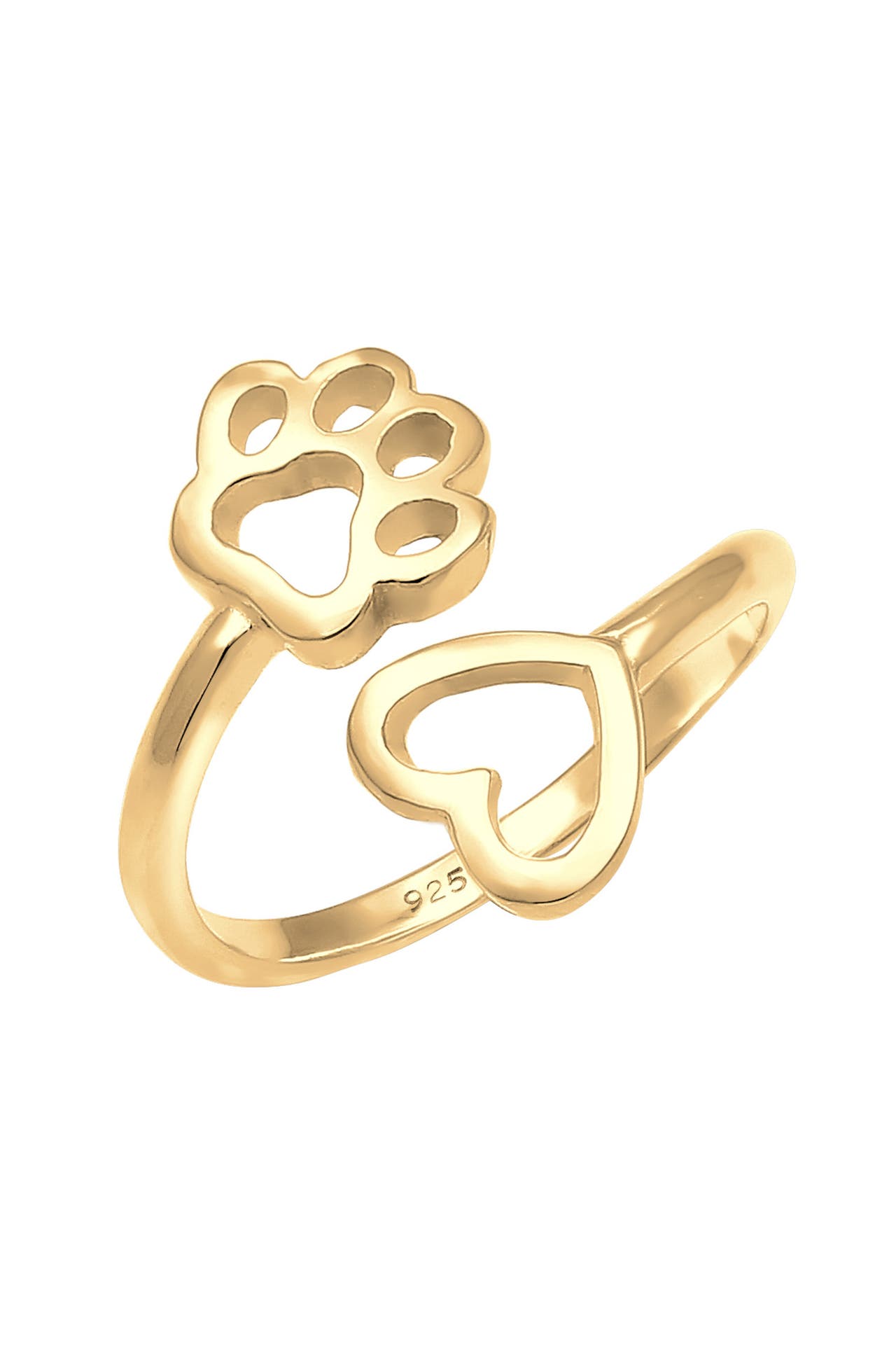 NENALINA Ring Herz Pfote Tierliebe Offen Verstellbar 925 Silber, Bild 1