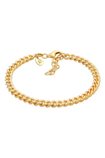 ELLI PREMIUM Armband Panzerkette Massiv Maskulin Unisex 925 Silber Gold