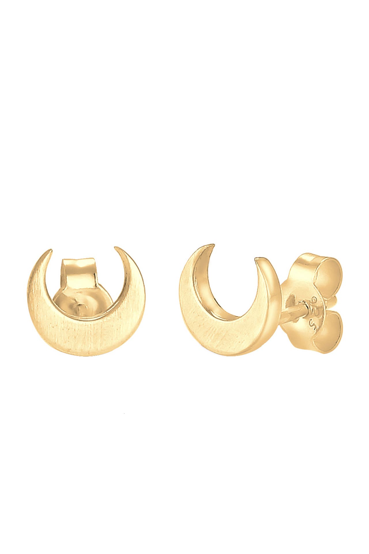 ELLI Ohrringe Mond Halbmond Matt 925 Silber Gold, Bild 1