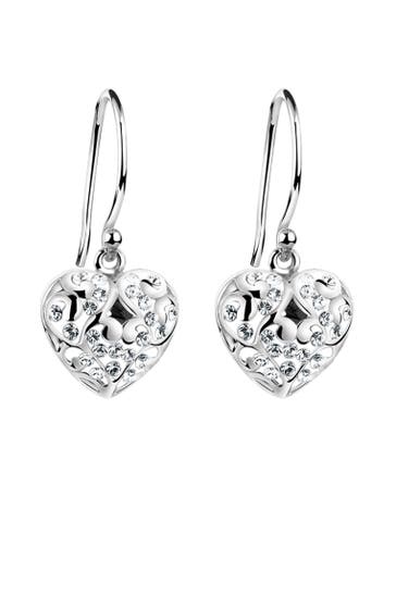 NENALINA Ohrringe Herz Ohrhänger 925 Silber, mit Kristallen von Swarovski® Silber