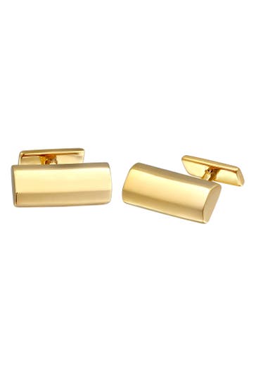 KUZZOI Manschettenknöpfe Rechteck Barren Poliert Elegant 375er Gelbgold Gold