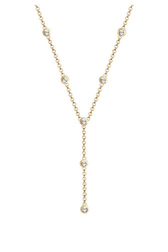 ELLI Kette Y-Kette 925 Silber, mit Kristallen von Swarovski® Gold