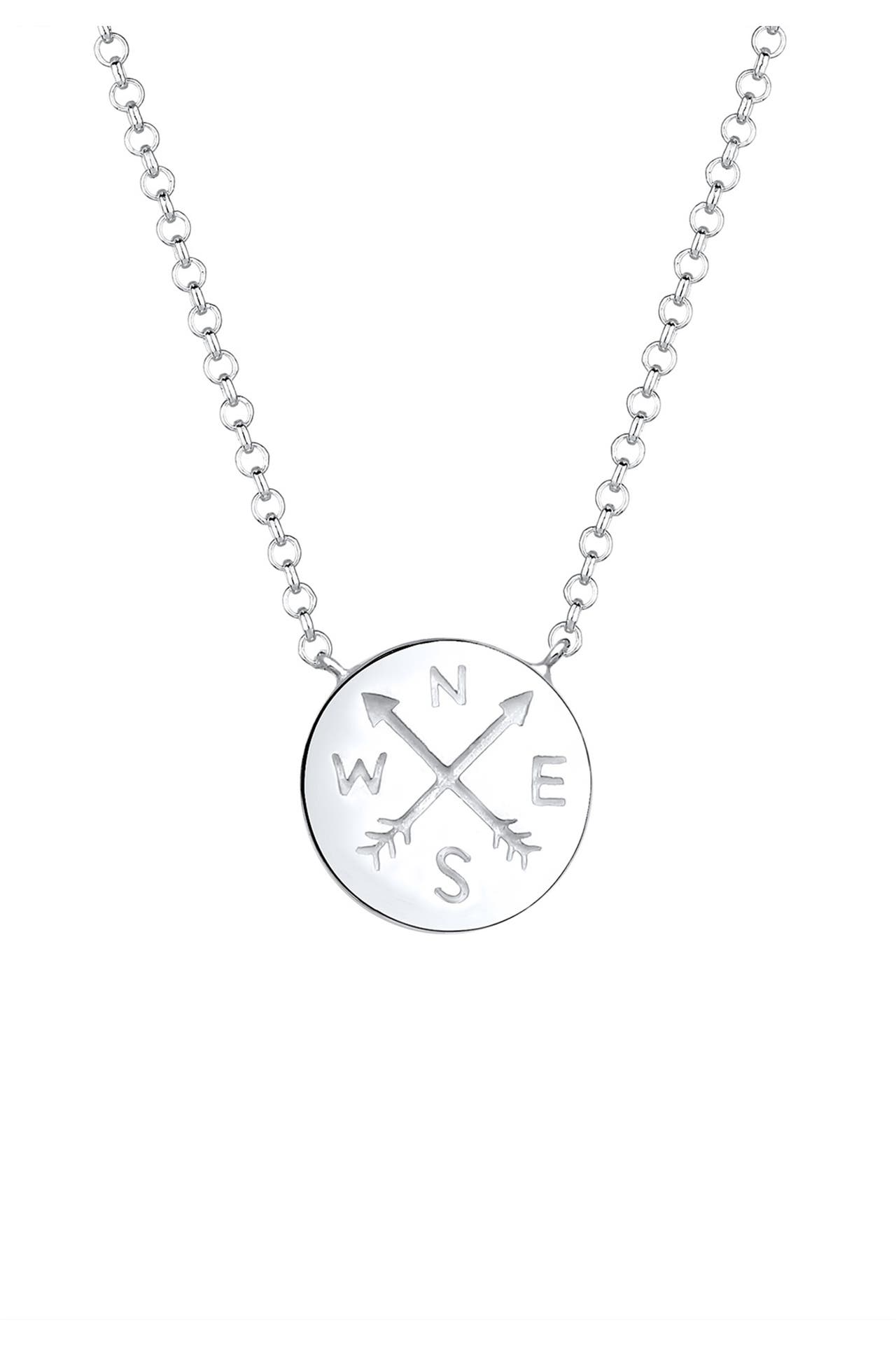 ELLI Kette Kompass Traveler Symbol 925 Sterling Silber Silber, Bild 1