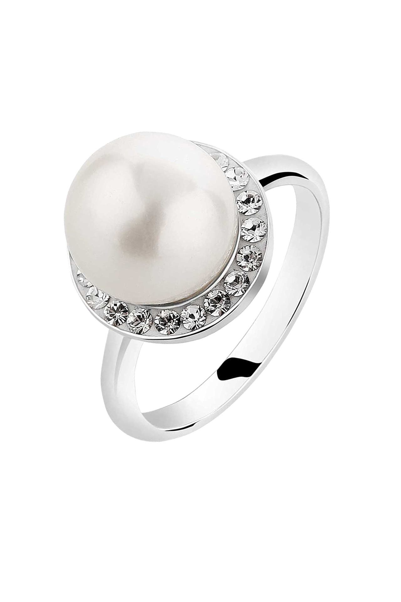 NENALINA Ring Muschelkern-Perle Kristalle 925 Silber Silber, Bild 1