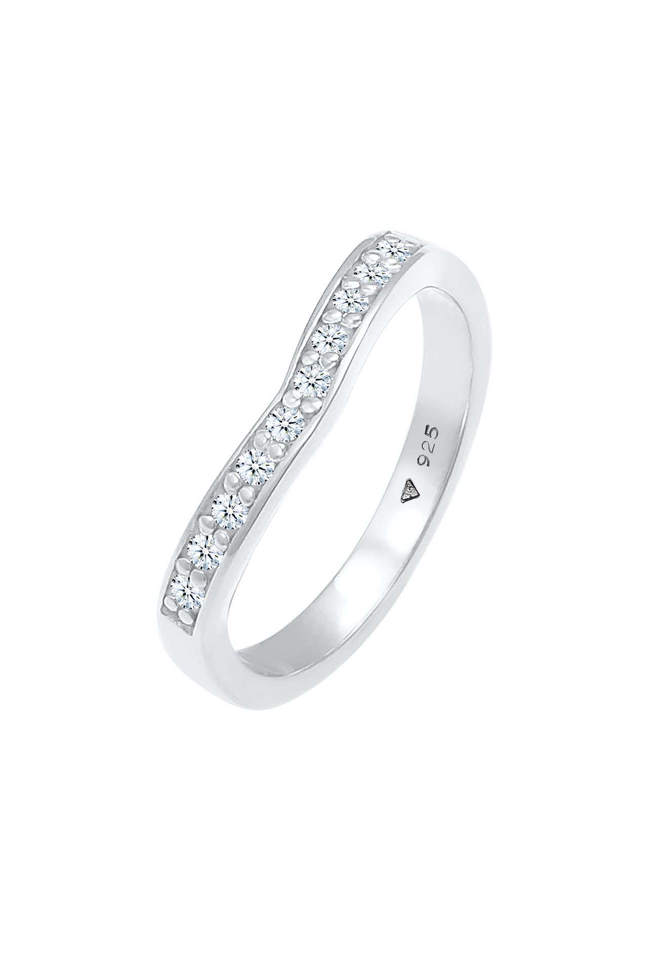ELLI DIAMONDS Ring Diamanten (0.15 ct) V-Form Verlobung 925 Silber Silber, Bild 1