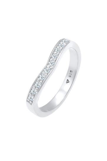 ELLI DIAMONDS Ring Diamanten (0.15 ct) V-Form Verlobung 925 Silber Silber