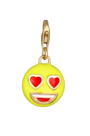 ELLI Charm Anhänger Smiling Face Herz Emoji 925 Sterling Silber